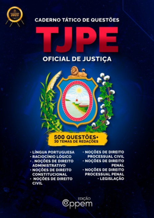 CADERNO DE QUESTÕES TJ-PE OFICIAL DE JUSTIÇA 2025