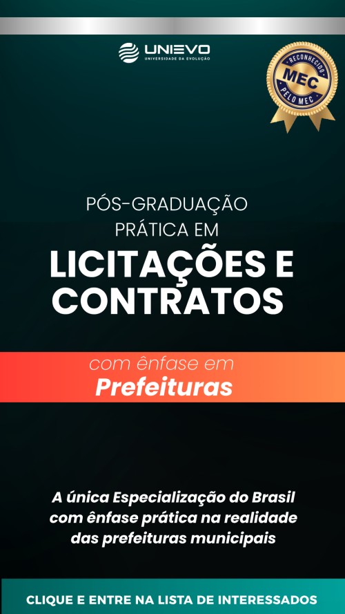 Pós-Graduação Prática em Licitações e contratos com ênfase no Executivo Municipal