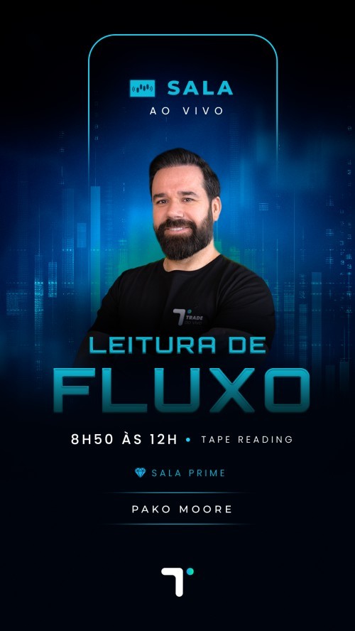 Sala Prime - Leitura de Fluxo (Tape Reading) | com Pako Moore [das 08h50 às 12h]